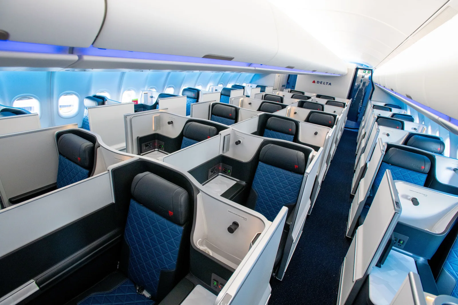 Delta Air Lines Airbus A330-900neo cabin, illustrating the kind of premium redemption flexible bank points need to keep buying.