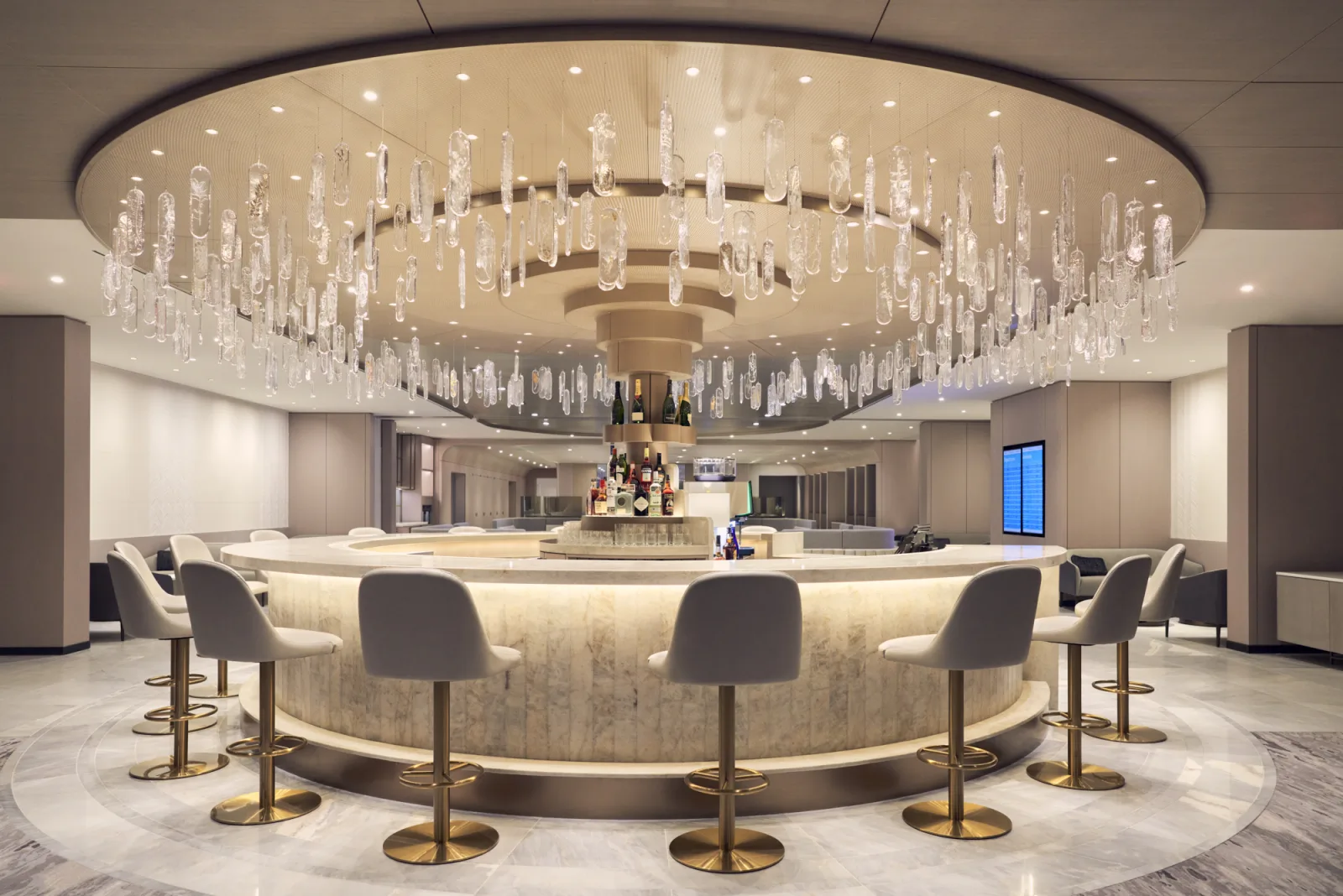 Chelsea Lounge at JFK, the flagship oneworld Emerald lounge experience operated by American Airlines.